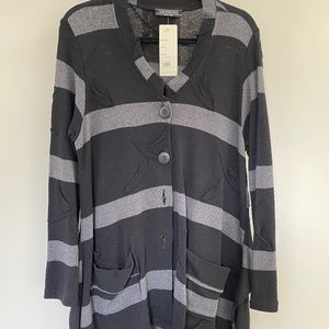 Two-Toned Gray Striped Sweater